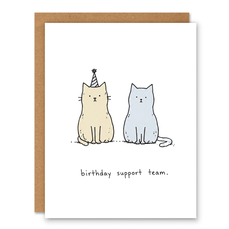 Birthday Support Team Cat Card - Ink and Paper by Aaron