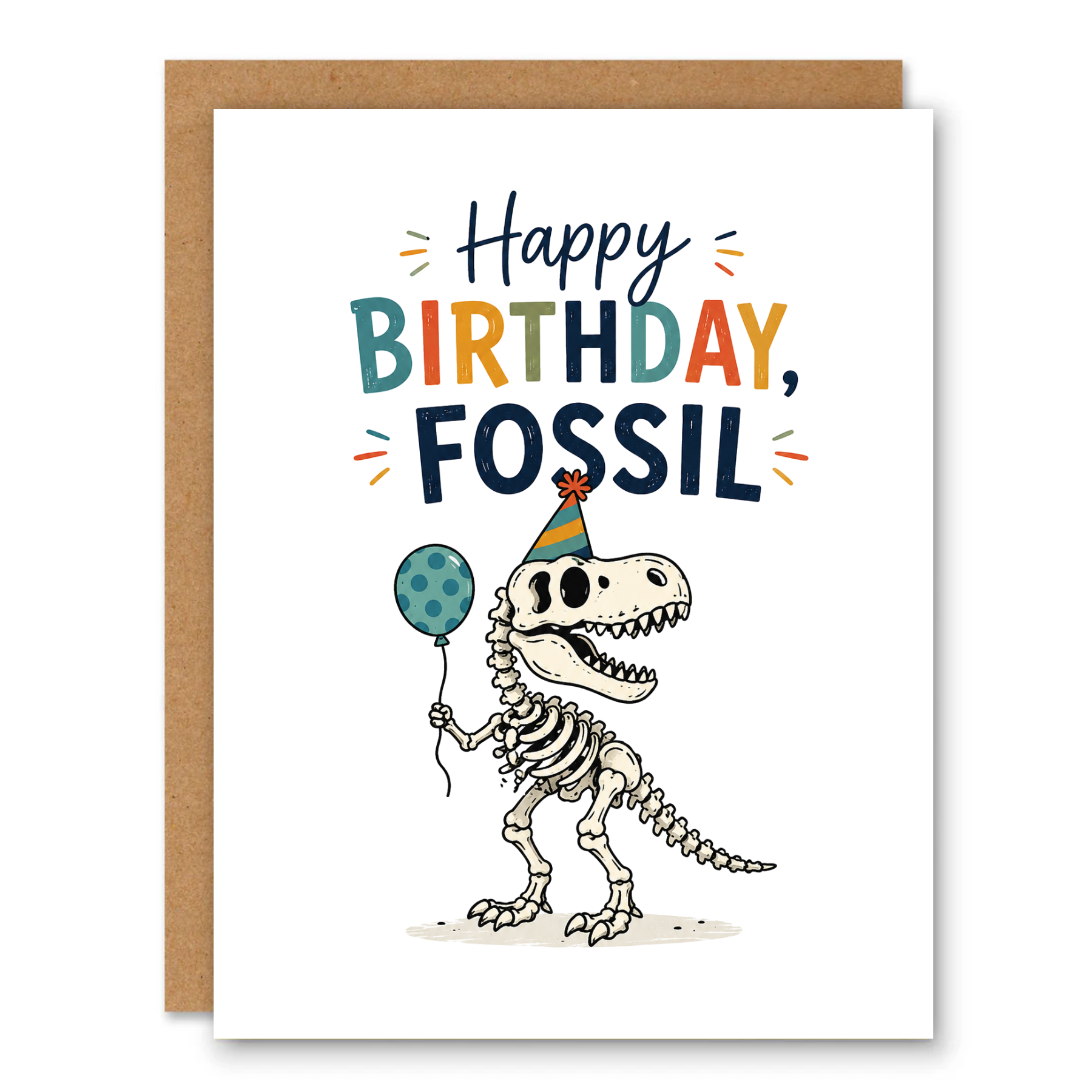 Happy Birthday Fossil Dinosaur Card
