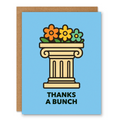Floral Roman Column Thanks Card showing a floral Roman column illustration with thank-you-card energy with front cover text: Thanks for being a pillar of support